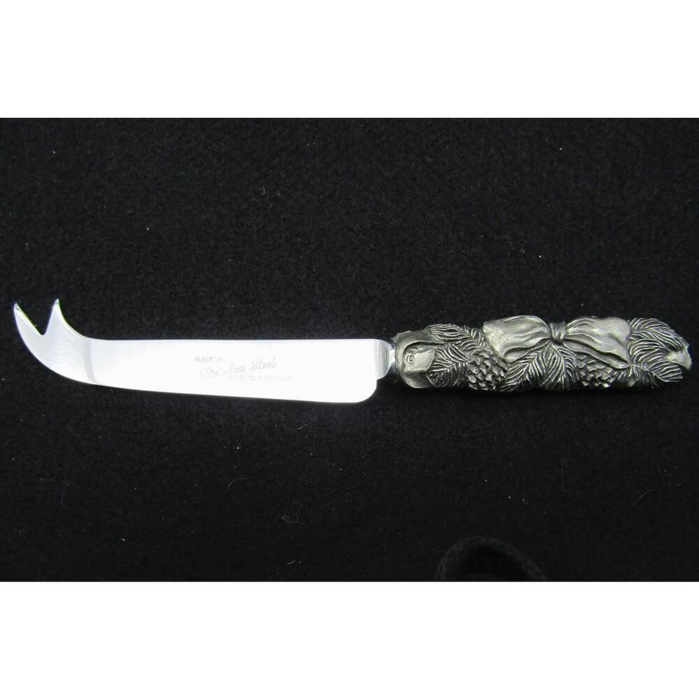 Vintage Stainless Steel Cheese Knife Decorative Handle made in Sheffield England